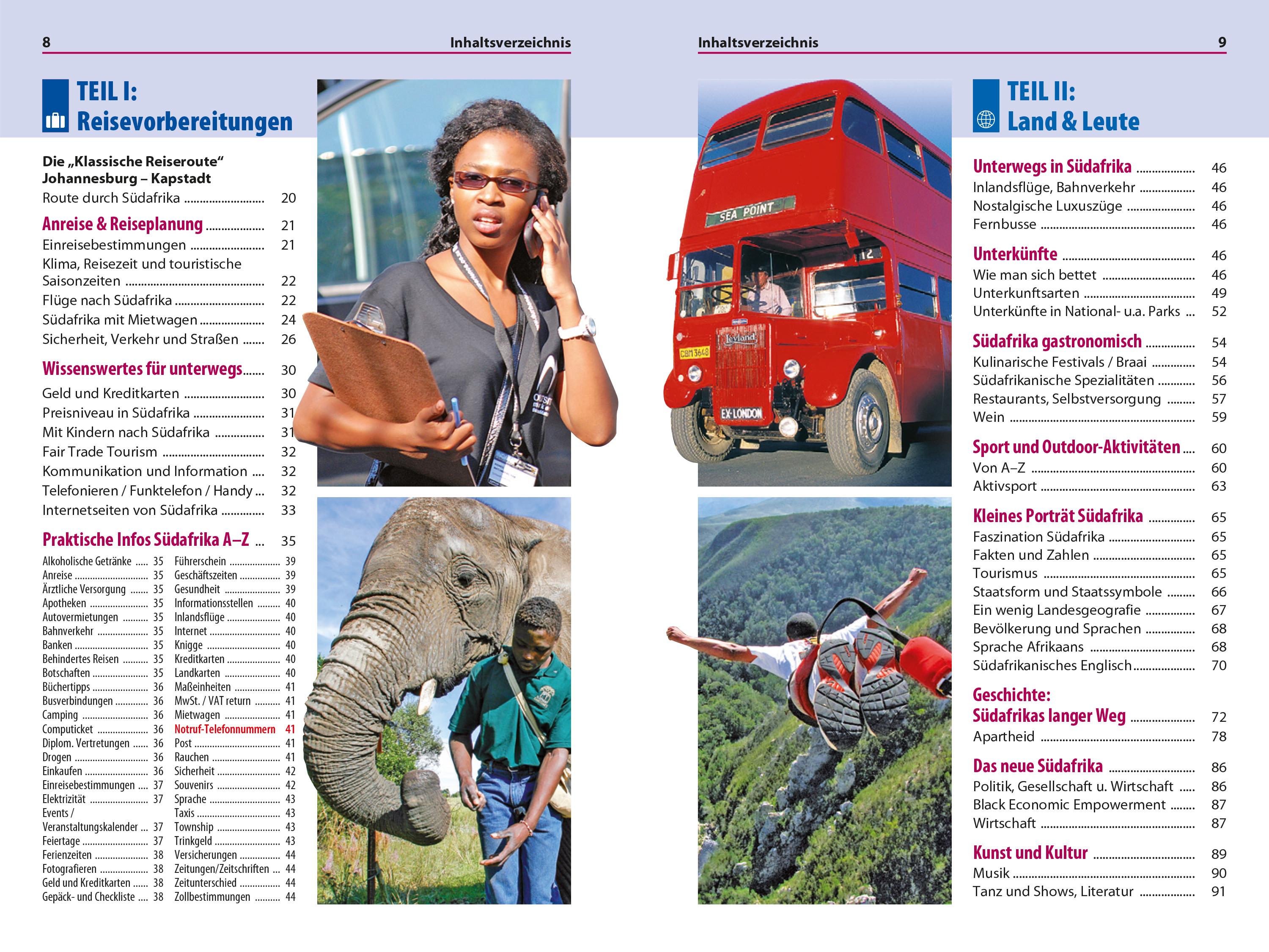 Beispielinhalt (Bild) Reise Know-How Reiseführer Südafrika
