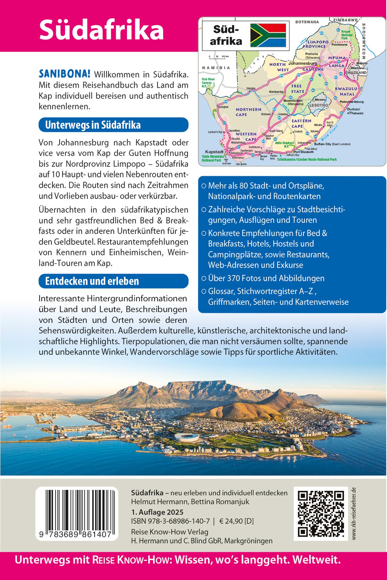 Rückseitencover Reise Know-How Reiseführer Südafrika