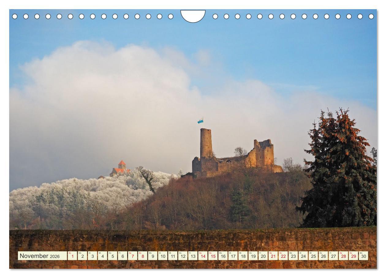 Beispielinhalt (Bild) Weinheim erleben Schlosspark, Burgen und einladender Marktplatz (Wandkalender 2026 DIN A4 quer), CALVENDO Monatskalender