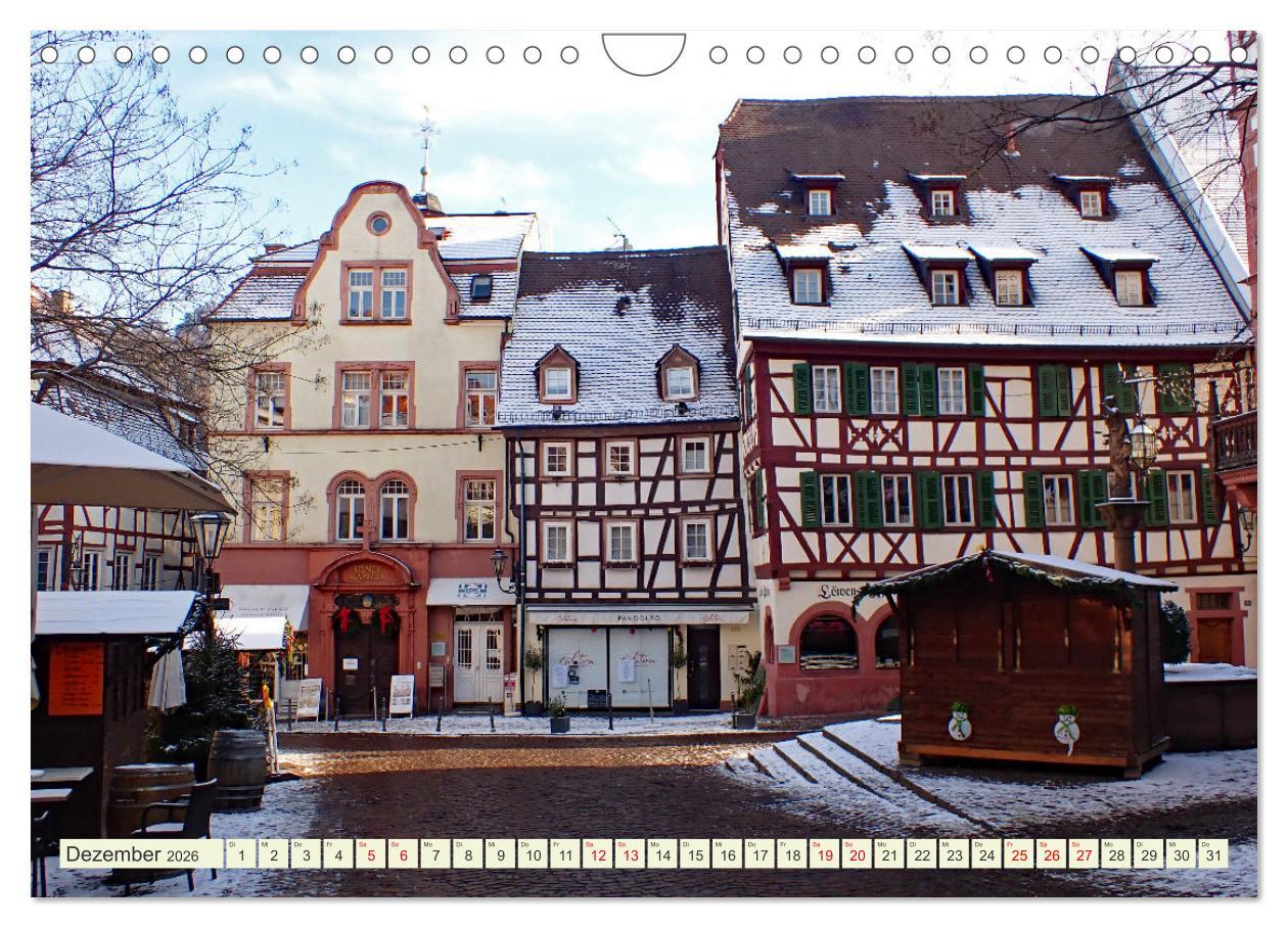 Beispielinhalt (Bild) Weinheim erleben Schlosspark, Burgen und einladender Marktplatz (Wandkalender 2026 DIN A4 quer), CALVENDO Monatskalender