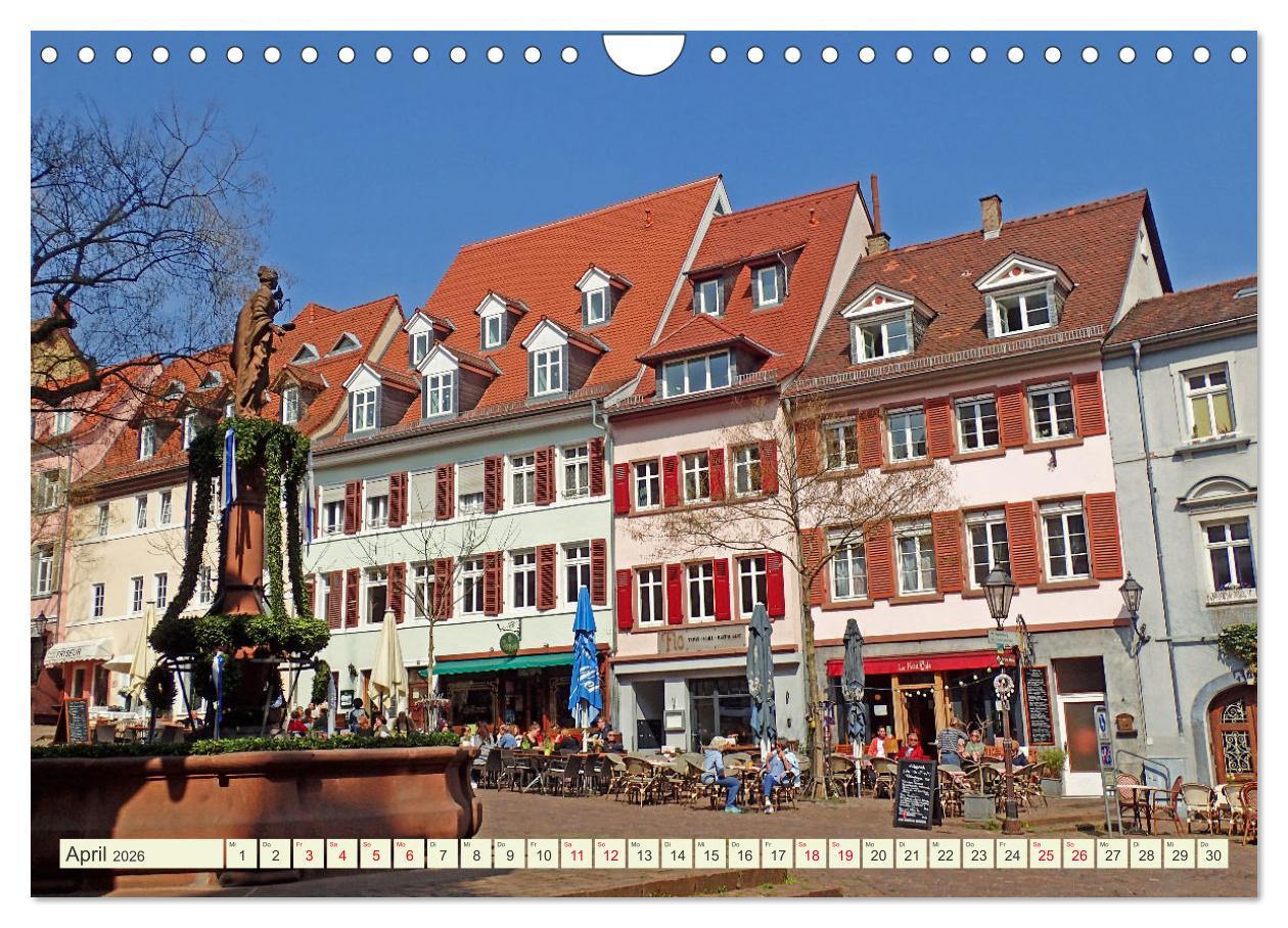 Beispielinhalt (Bild) Weinheim erleben Schlosspark, Burgen und einladender Marktplatz (Wandkalender 2026 DIN A4 quer), CALVENDO Monatskalender