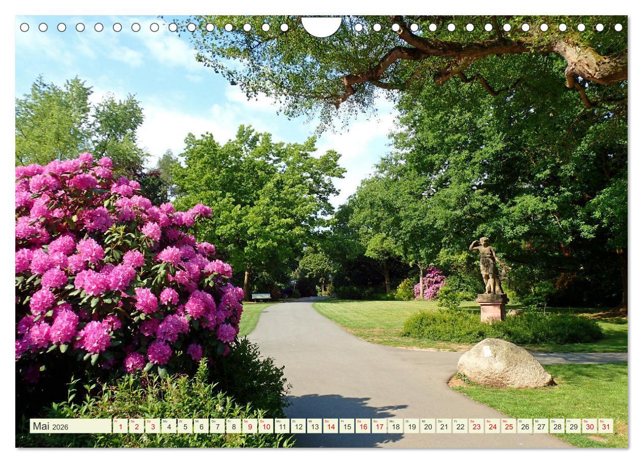 Beispielinhalt (Bild) Weinheim erleben Schlosspark, Burgen und einladender Marktplatz (Wandkalender 2026 DIN A4 quer), CALVENDO Monatskalender
