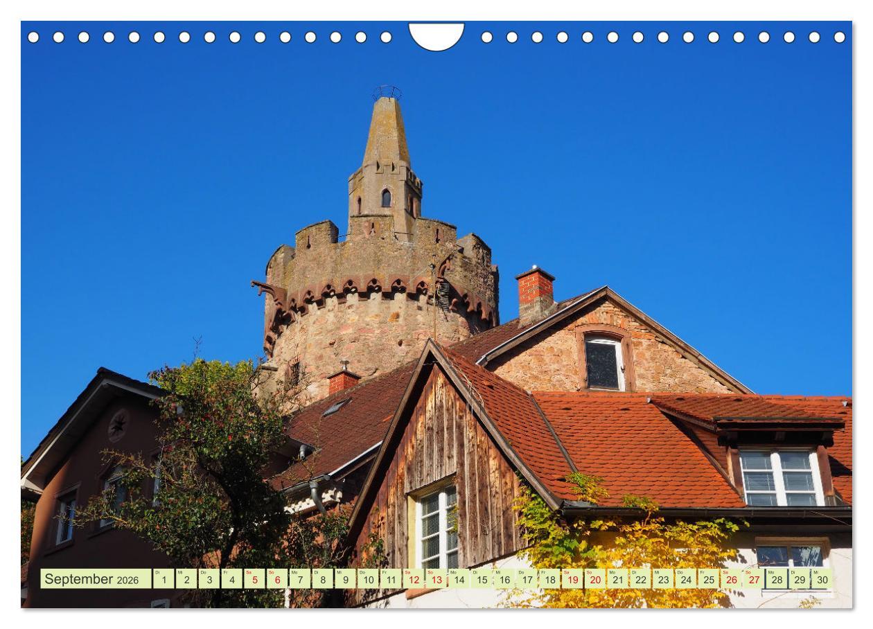 Beispielinhalt (Bild) Weinheim erleben Schlosspark, Burgen und einladender Marktplatz (Wandkalender 2026 DIN A4 quer), CALVENDO Monatskalender