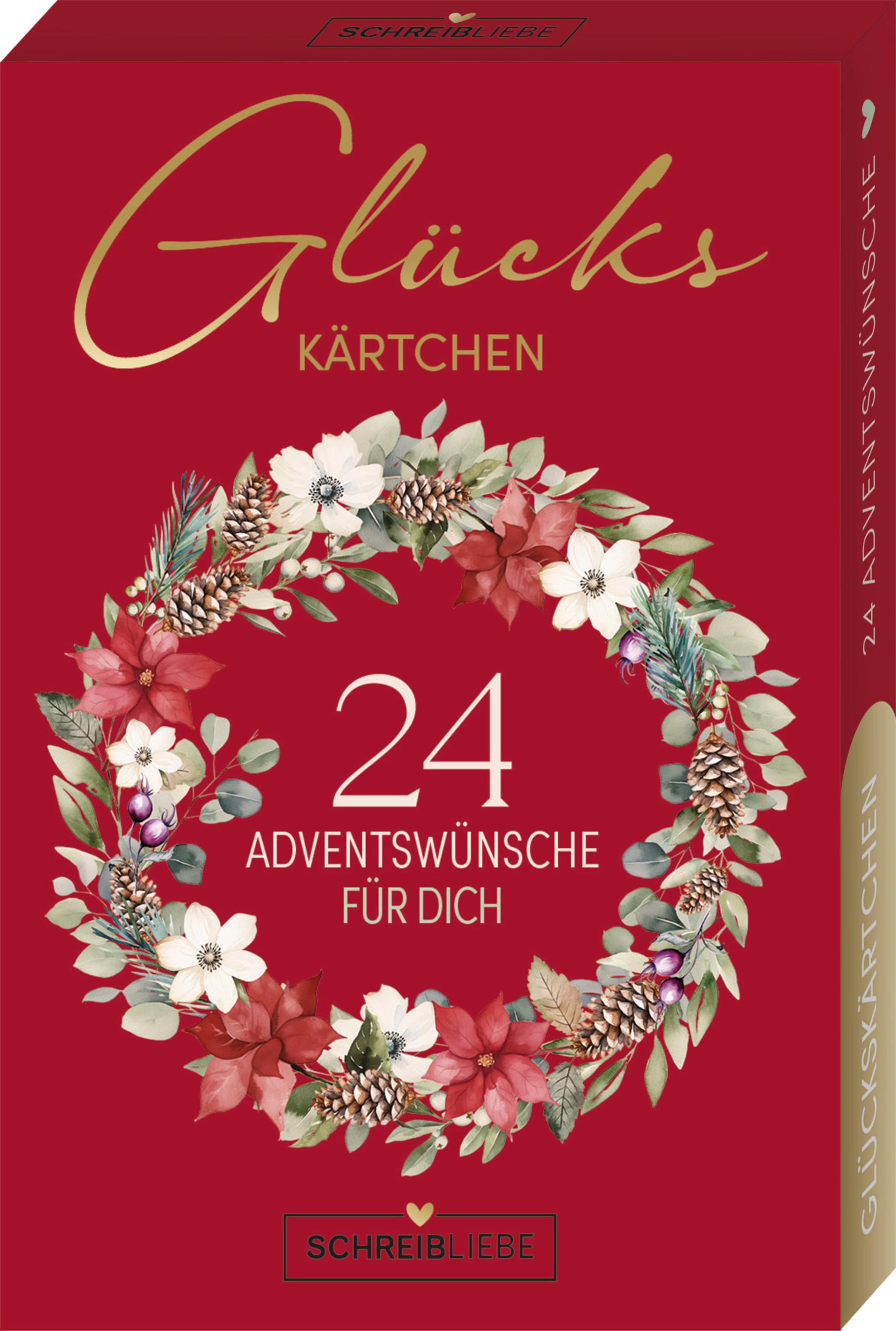 Vorderes Coverbild Glückskärtchen Advent-24 Adventswünsche