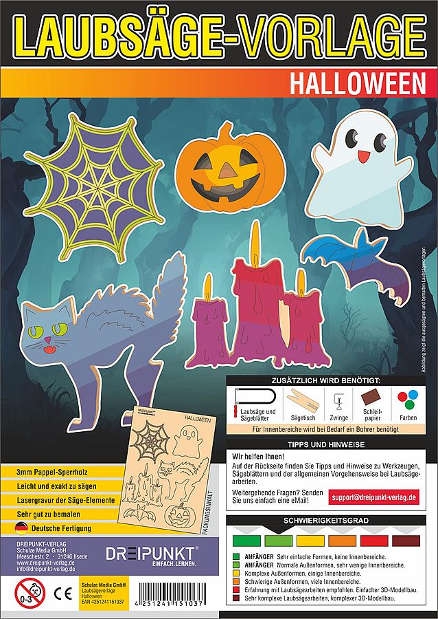 Vorderes Coverbild Laubsägevorlagen Halloween