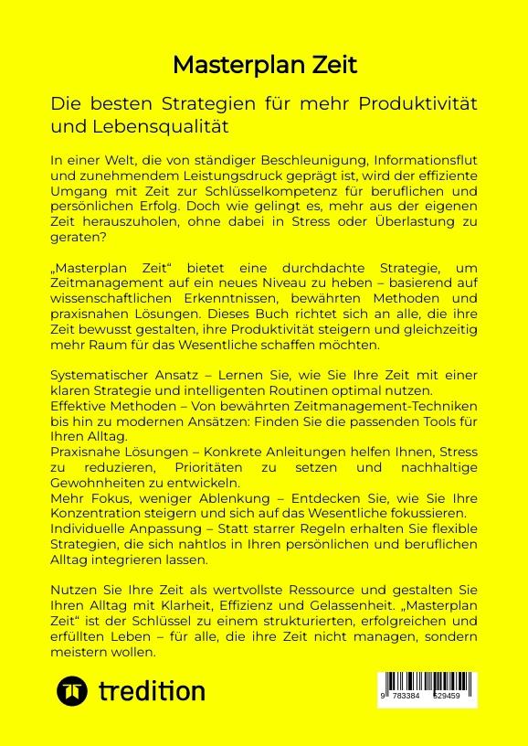 Rückseitencover Masterplan Zeit