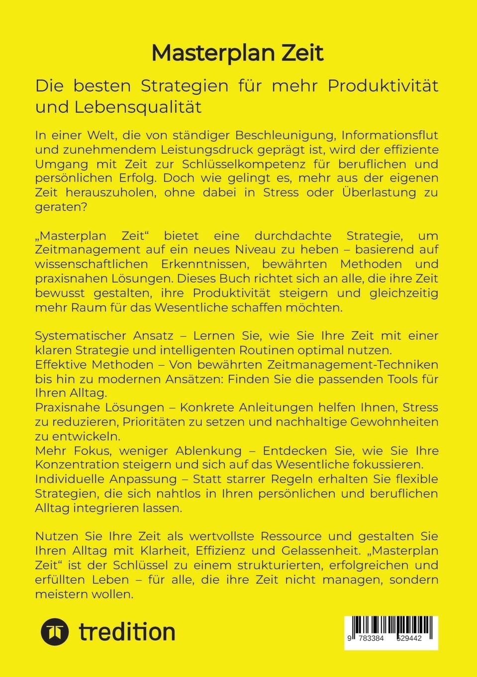 Rückseitencover Masterplan Zeit