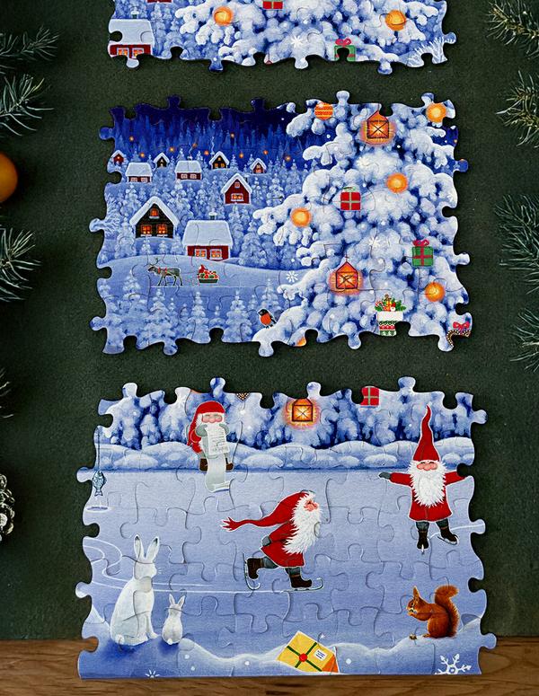Beispielinhalt (Bild) Puzzle-Adventskalender 'Tomtes Weihnachtszauber'