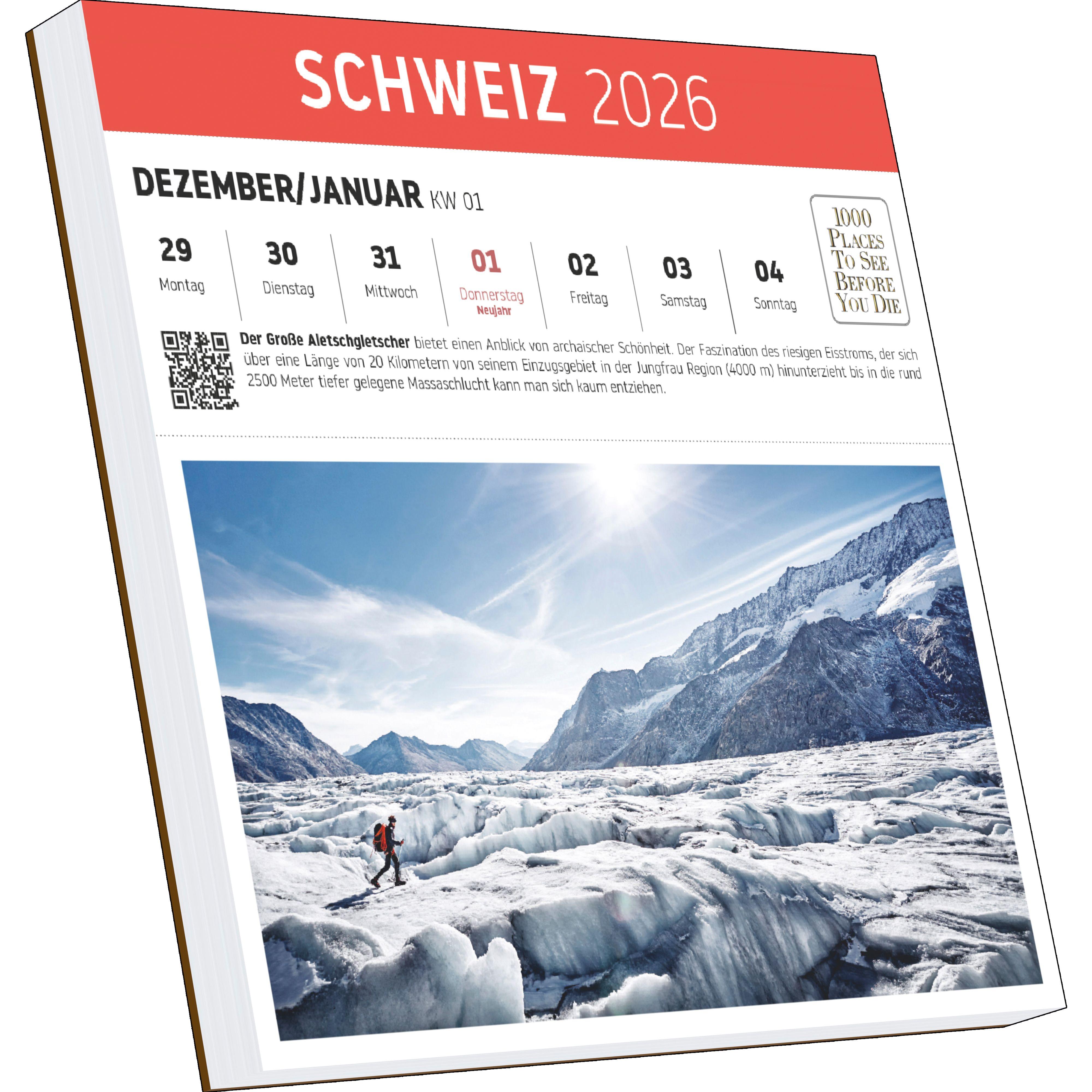 Beispielinhalt (Bild) Schweiz Postkartenkalender im Format 17,5 x 17,5