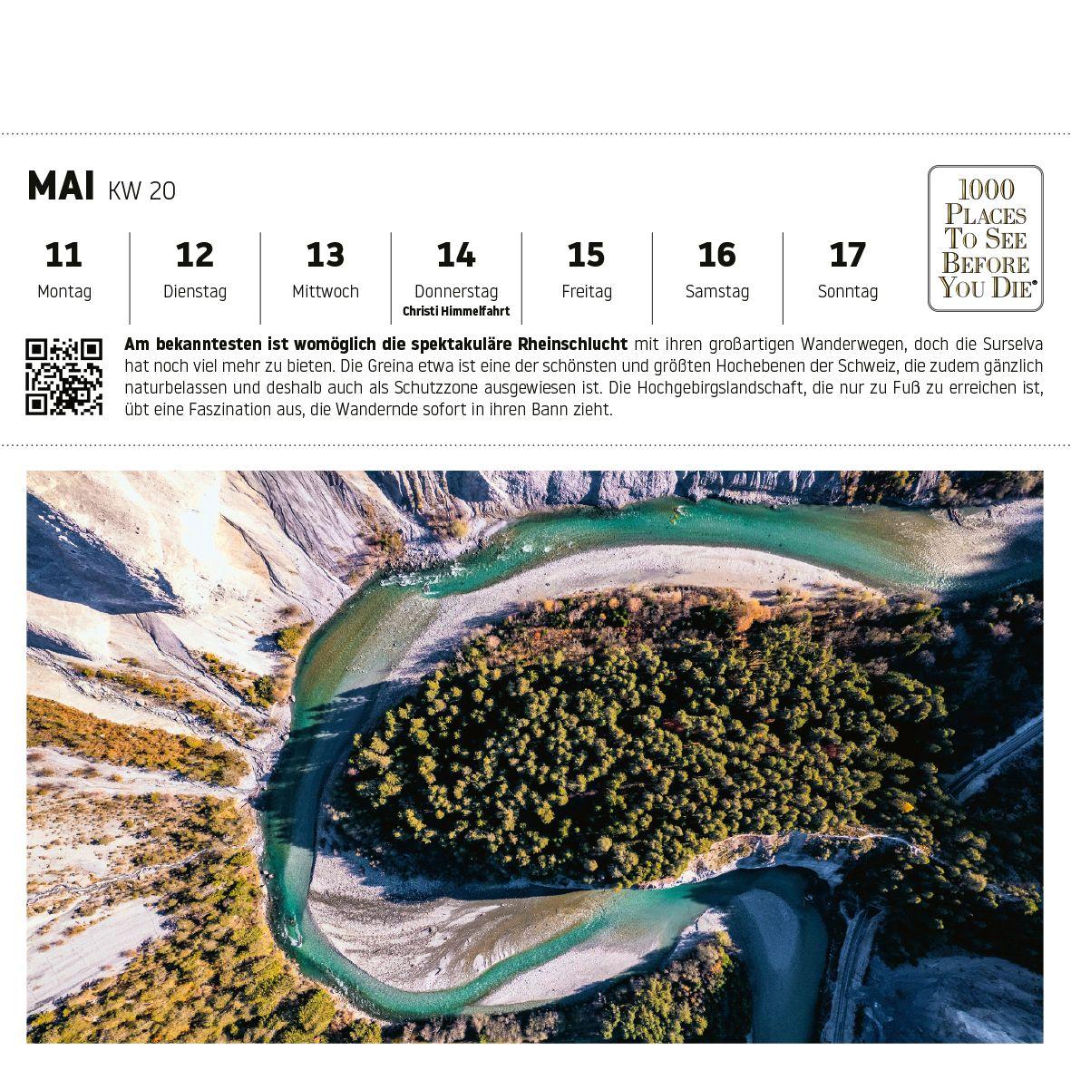 Beispielinhalt (Bild) Schweiz Postkartenkalender im Format 17,5 x 17,5