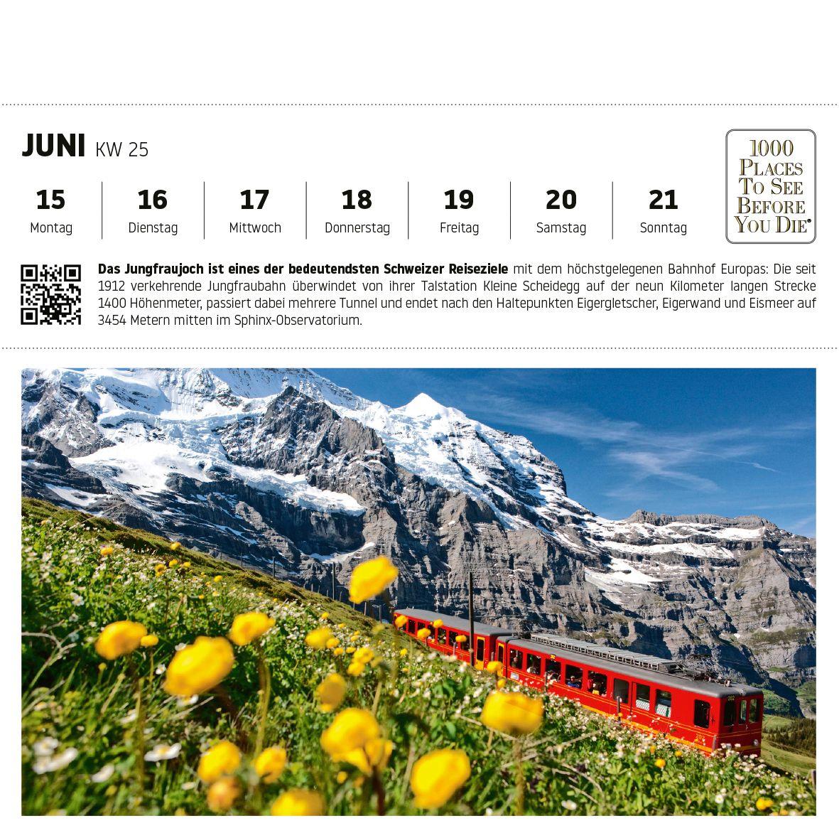 Beispielinhalt (Bild) Schweiz Postkartenkalender im Format 17,5 x 17,5