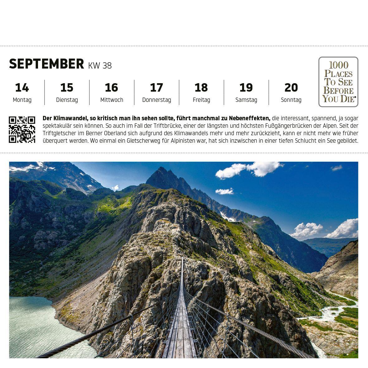 Beispielinhalt (Bild) Schweiz Postkartenkalender im Format 17,5 x 17,5