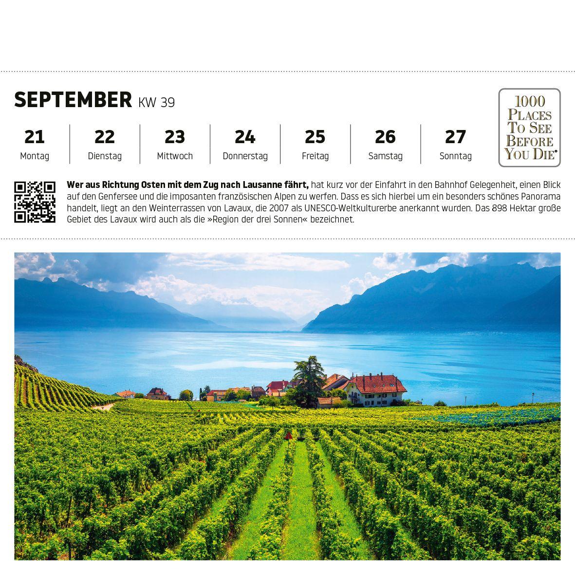 Beispielinhalt (Bild) Schweiz Postkartenkalender im Format 17,5 x 17,5