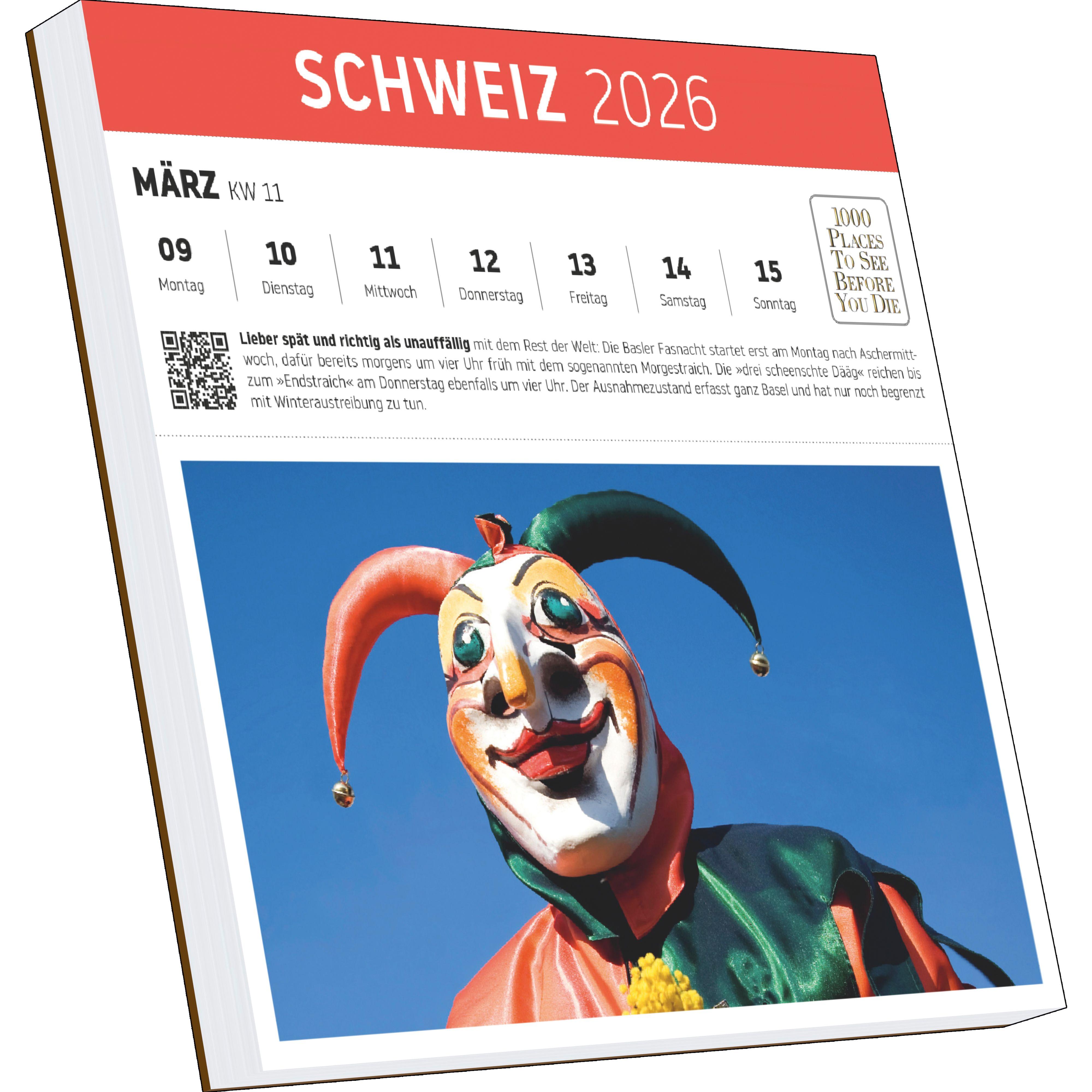 Beispielinhalt (Bild) Schweiz Postkartenkalender im Format 17,5 x 17,5