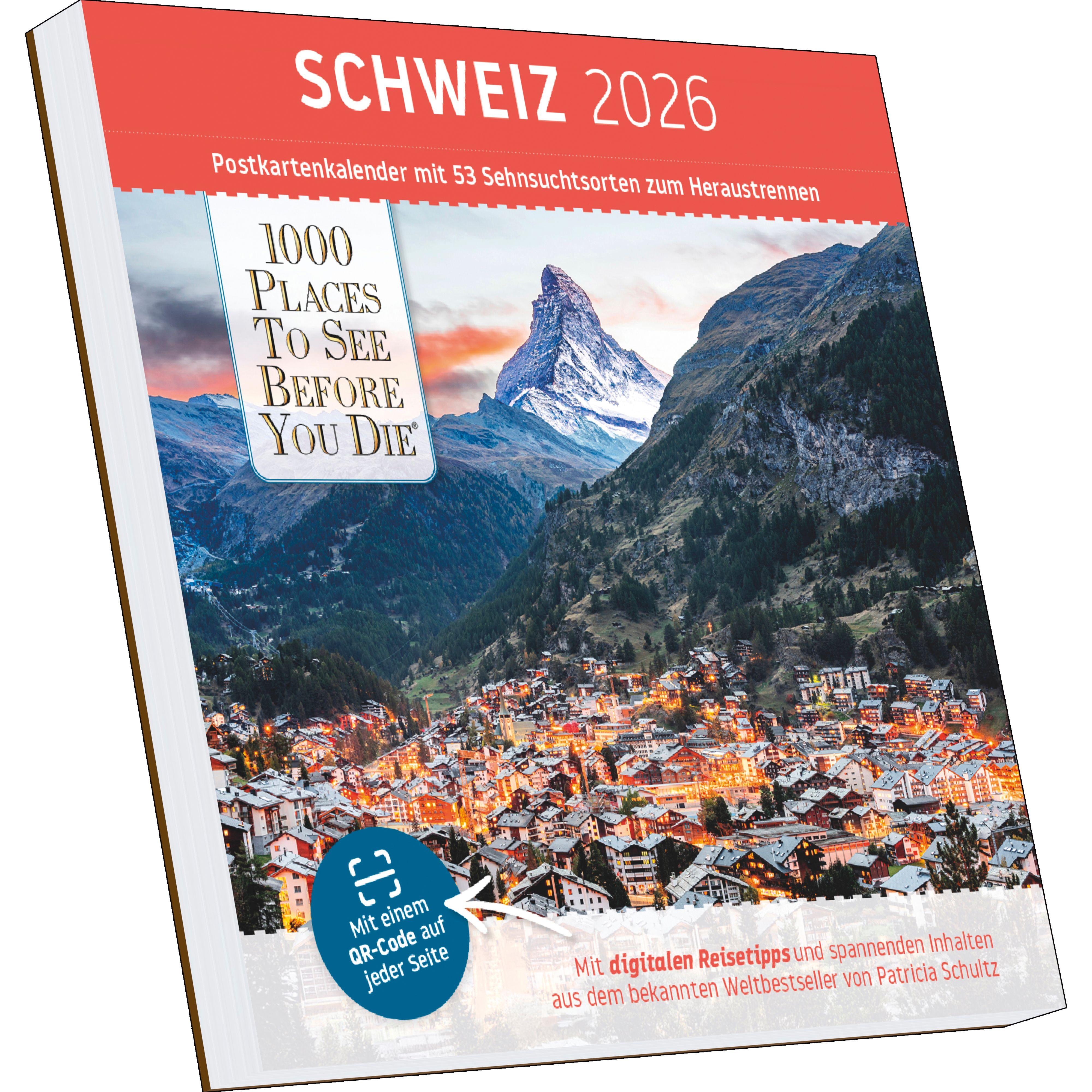 Vorderes Coverbild Schweiz Postkartenkalender im Format 17,5 x 17,5