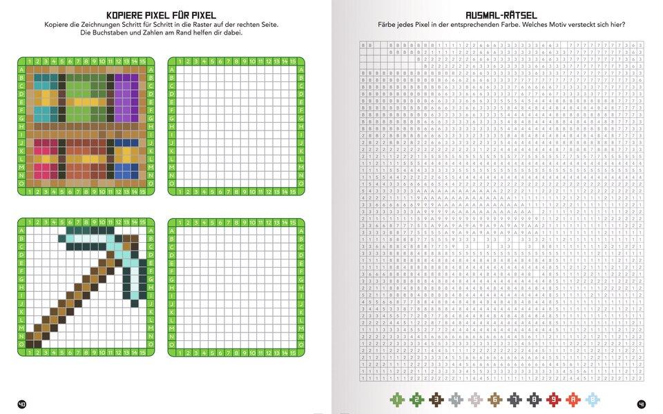 Beispielinhalt (Bild) Pixel-Malbuch für Minecrafter - Crafting Spezial - 70 Pixel-Ausmalbilder aus der Minecraft-Welt