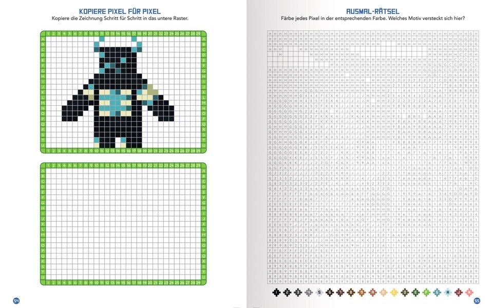 Beispielinhalt (Bild) Pixel-Malbuch für Minecrafter - Noch mehr Pixel - 70 Pixel-Ausmalbilder aus der Minecraft-Welt
