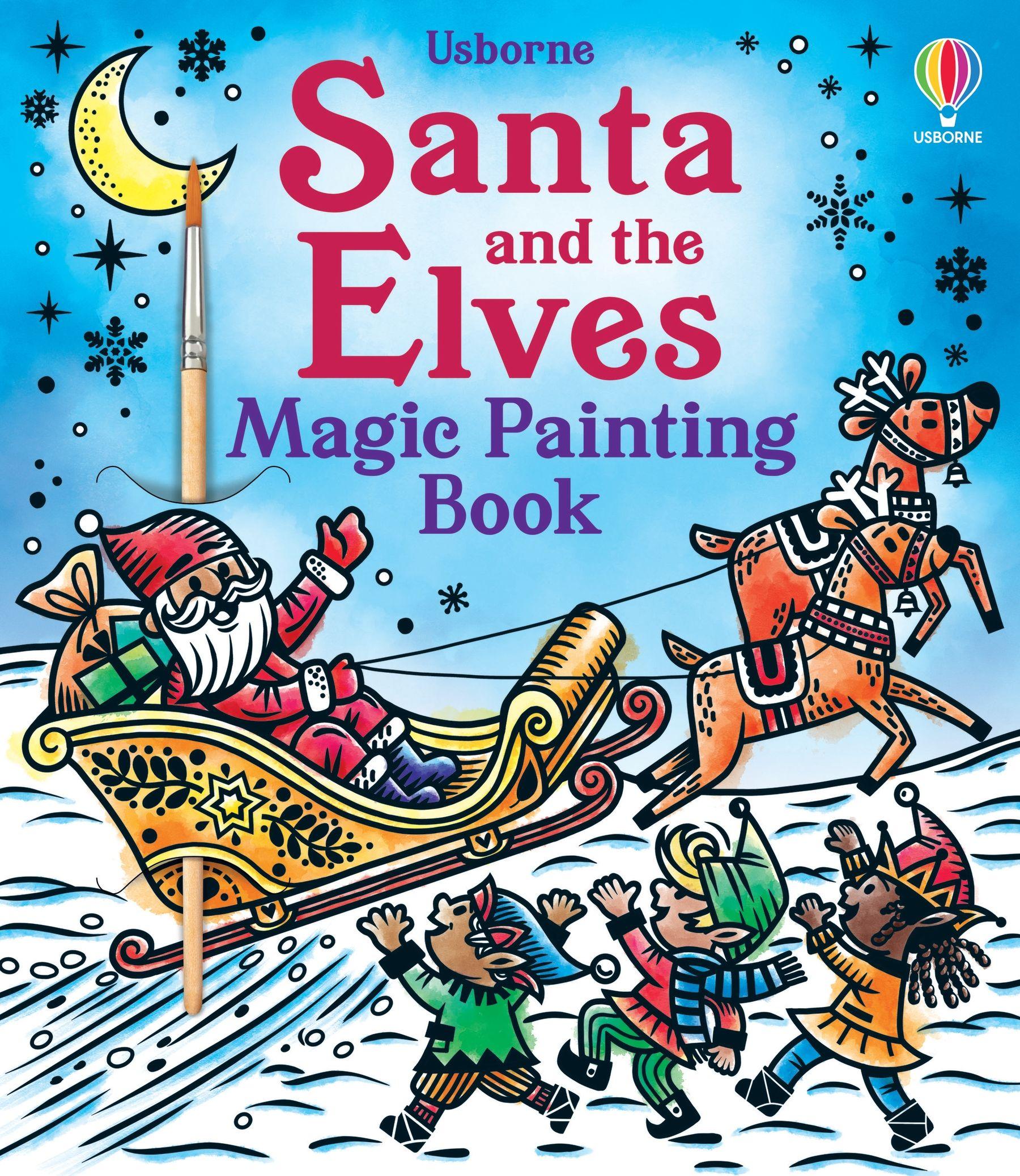 Vorderes Coverbild Santa and the Elves Magic Painting Book