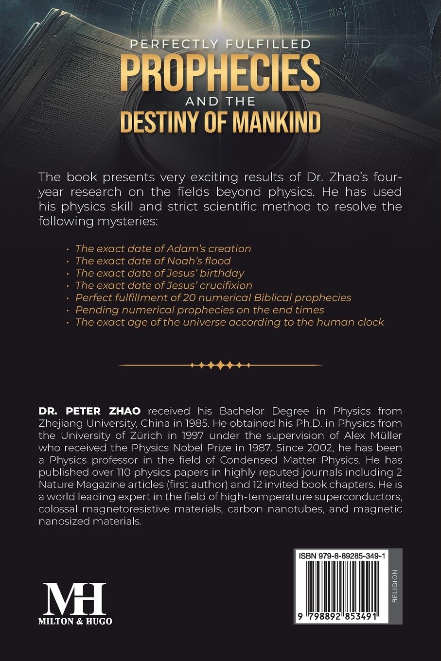 Rückseitencover Perfectly Fulfilled Prophecies and the Destiny of Mankind