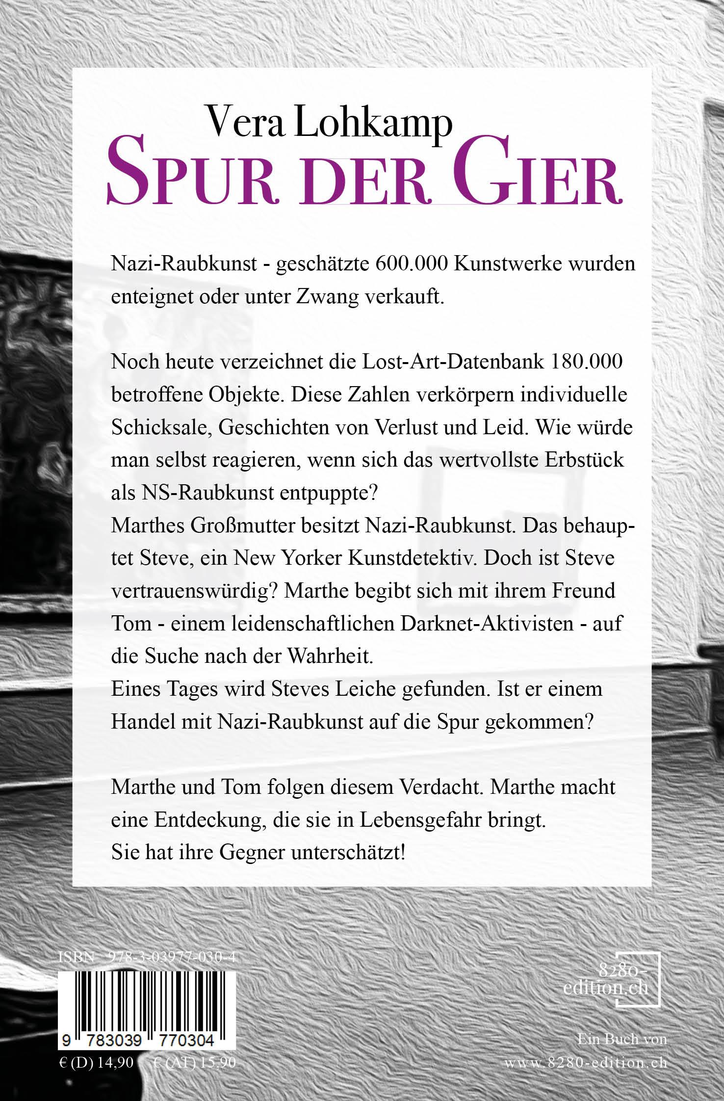Rückseitencover Spur der Gier