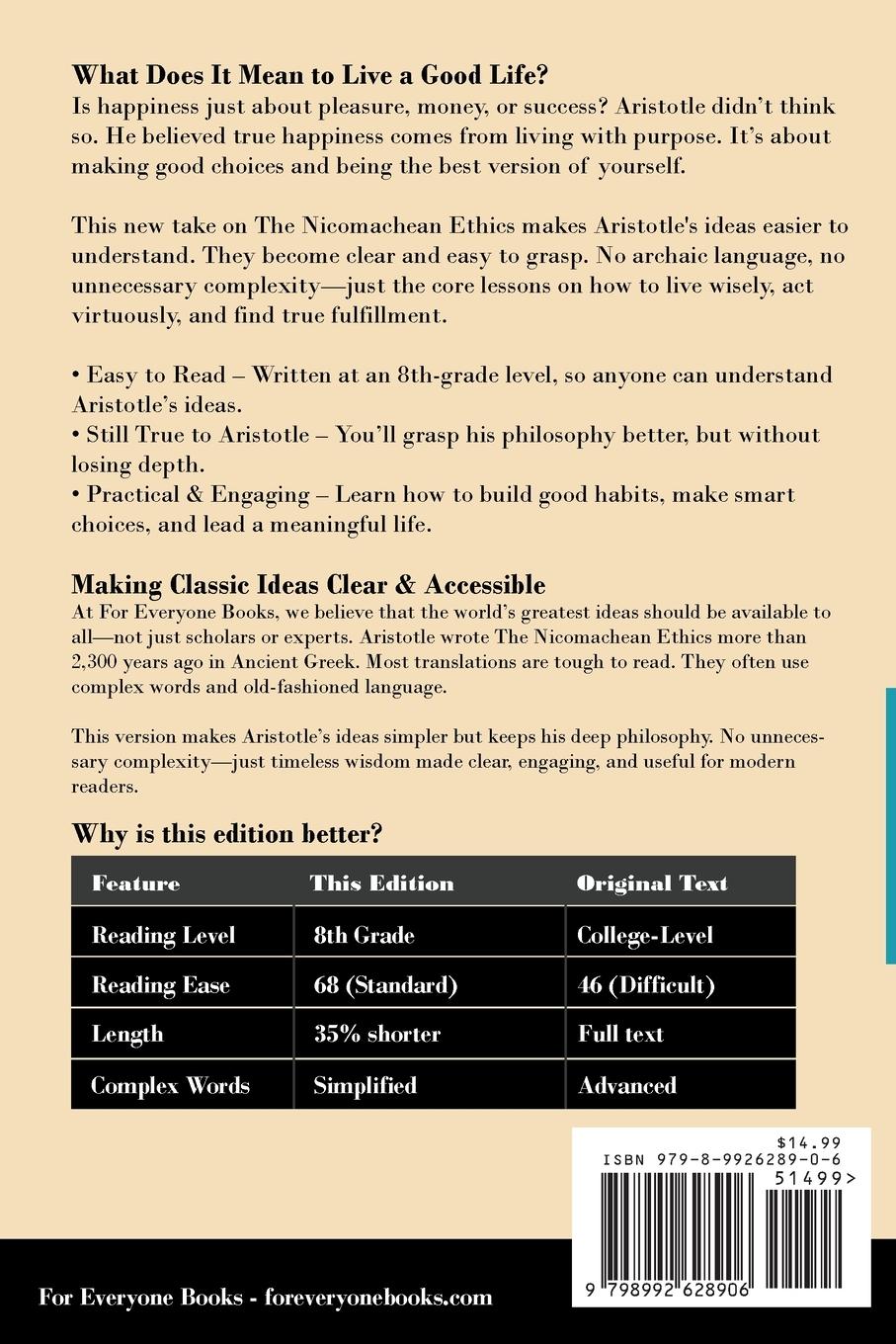Rückseitencover The Nicomachean Ethics - for Everyone