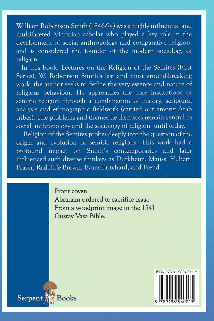 Rückseitencover Lectures on the Religion of the Semites. Second Edition (1901)