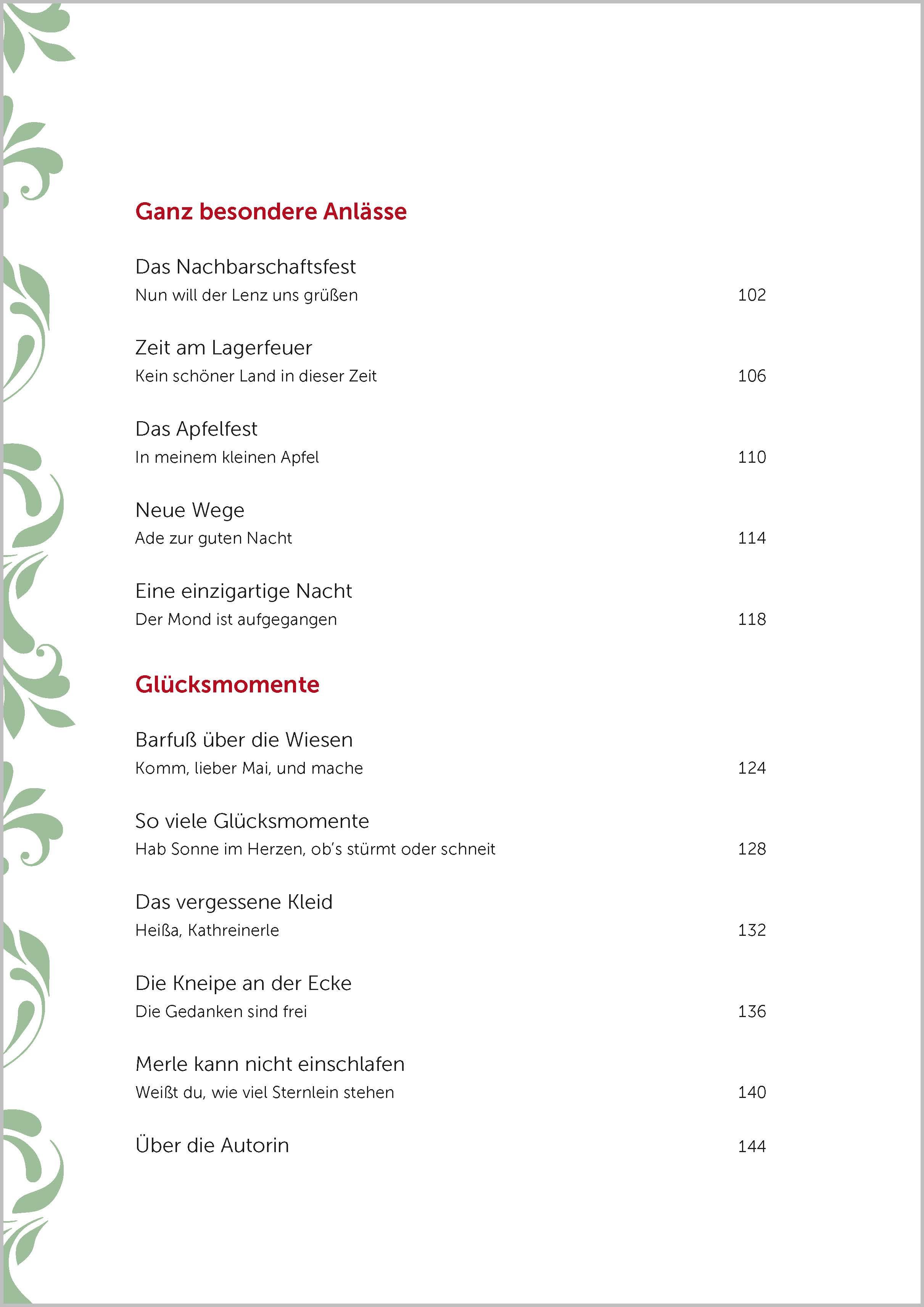 Beispielinhalt (Bild) Kurzgeschichten zum Vorlesen und Mitsingen für Senioren