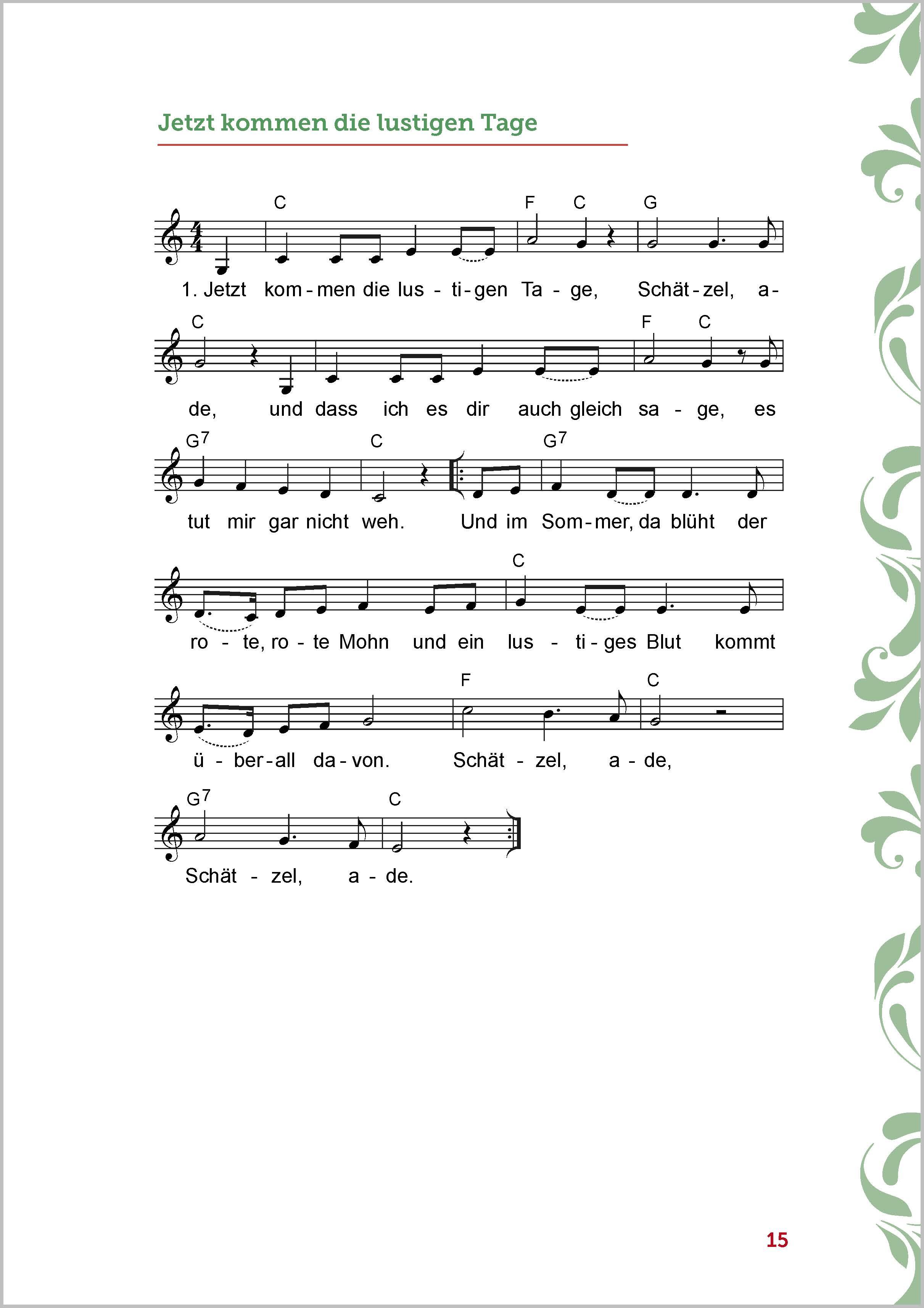 Beispielinhalt (Bild) Kurzgeschichten zum Vorlesen und Mitsingen für Senioren