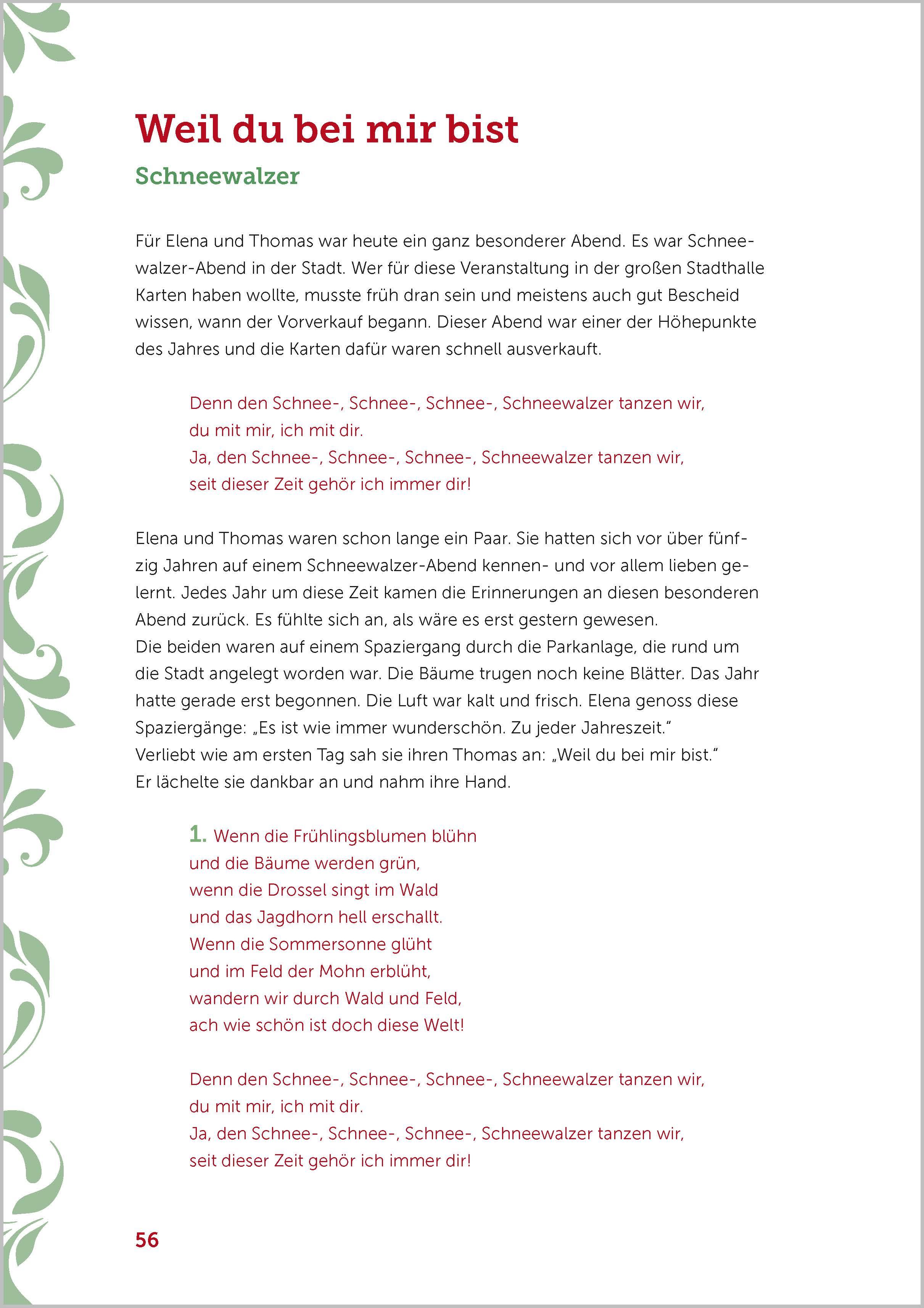 Beispielinhalt (Bild) Kurzgeschichten zum Vorlesen und Mitsingen für Senioren