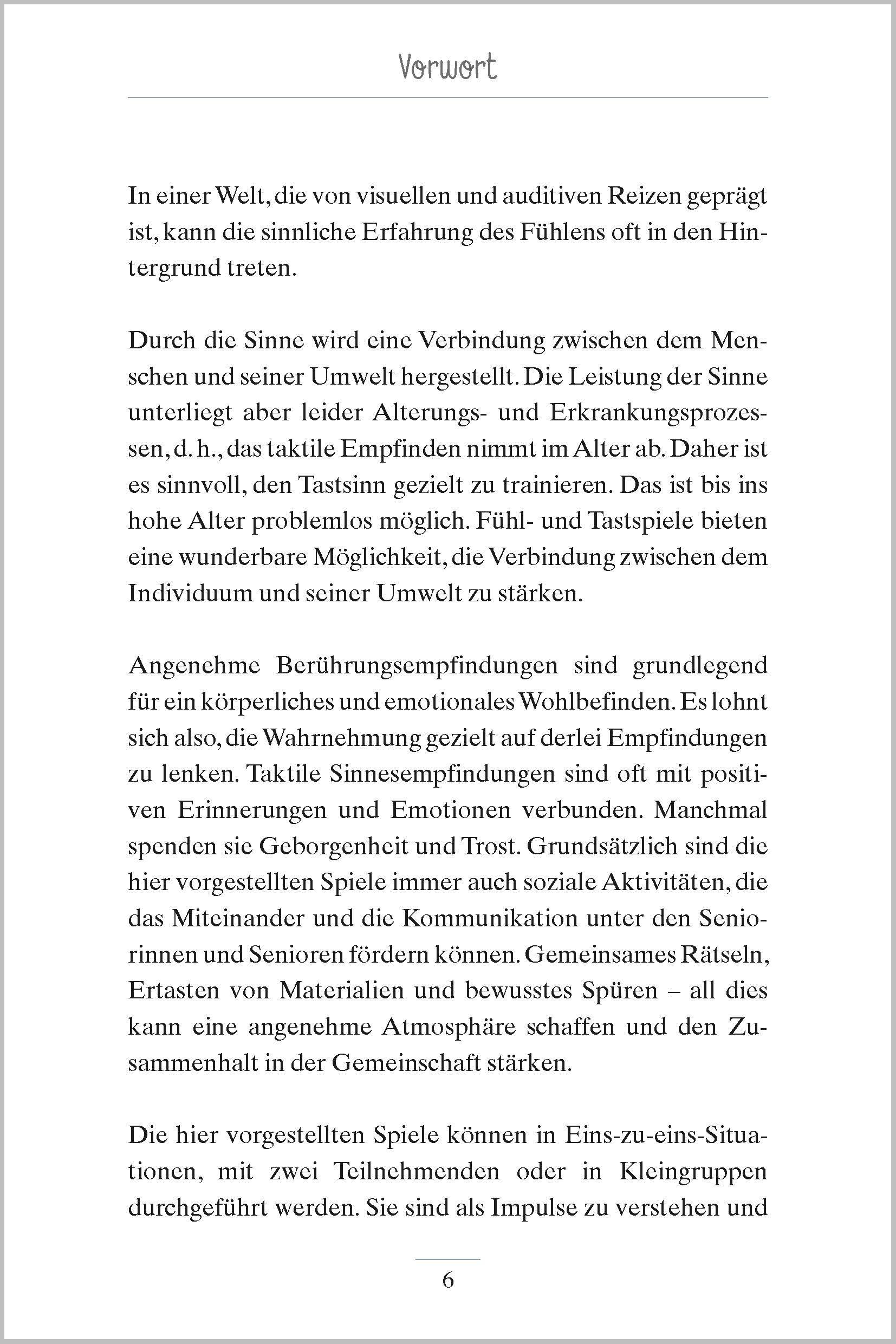 Beispielinhalt (Bild) Spiele zum Tasten und Fühlen