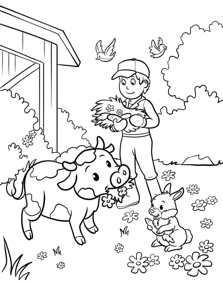 Beispielinhalt (Bild) Bauernhof Wasserzauber Malbuch