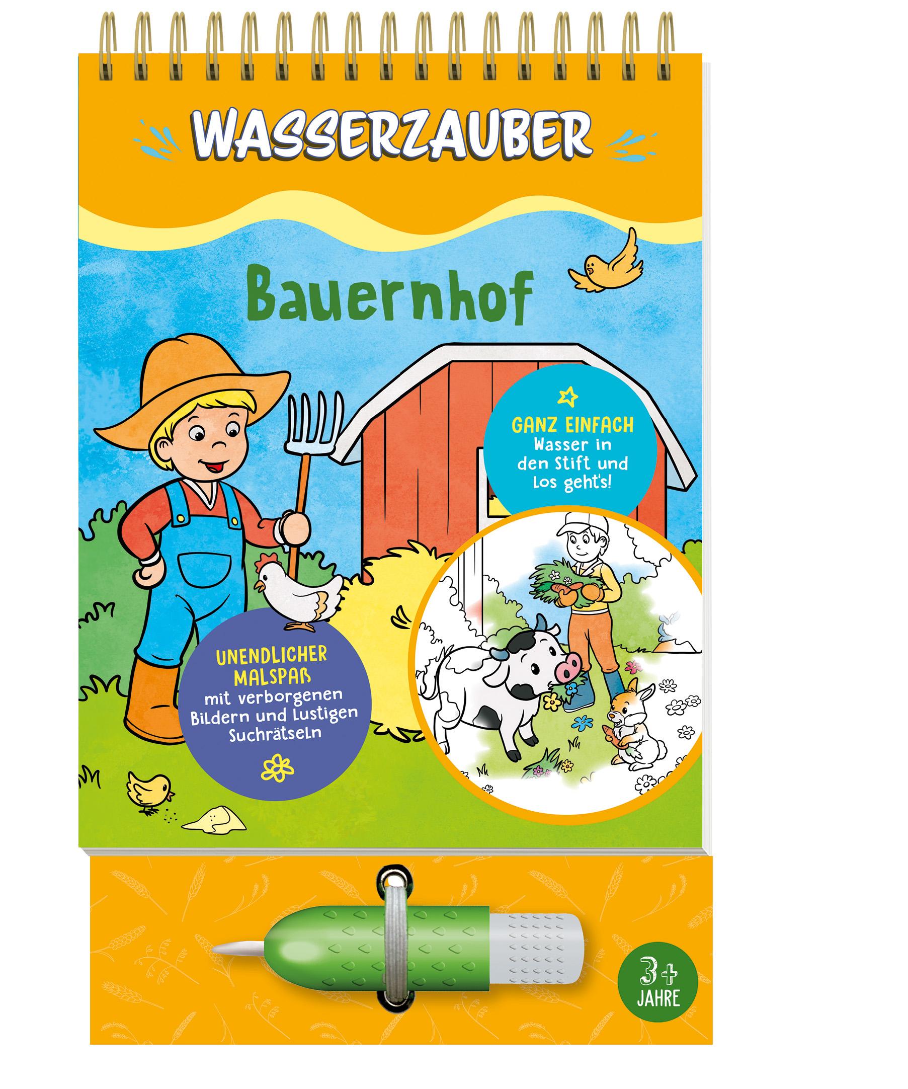 Vorderes Coverbild Bauernhof Wasserzauber Malbuch