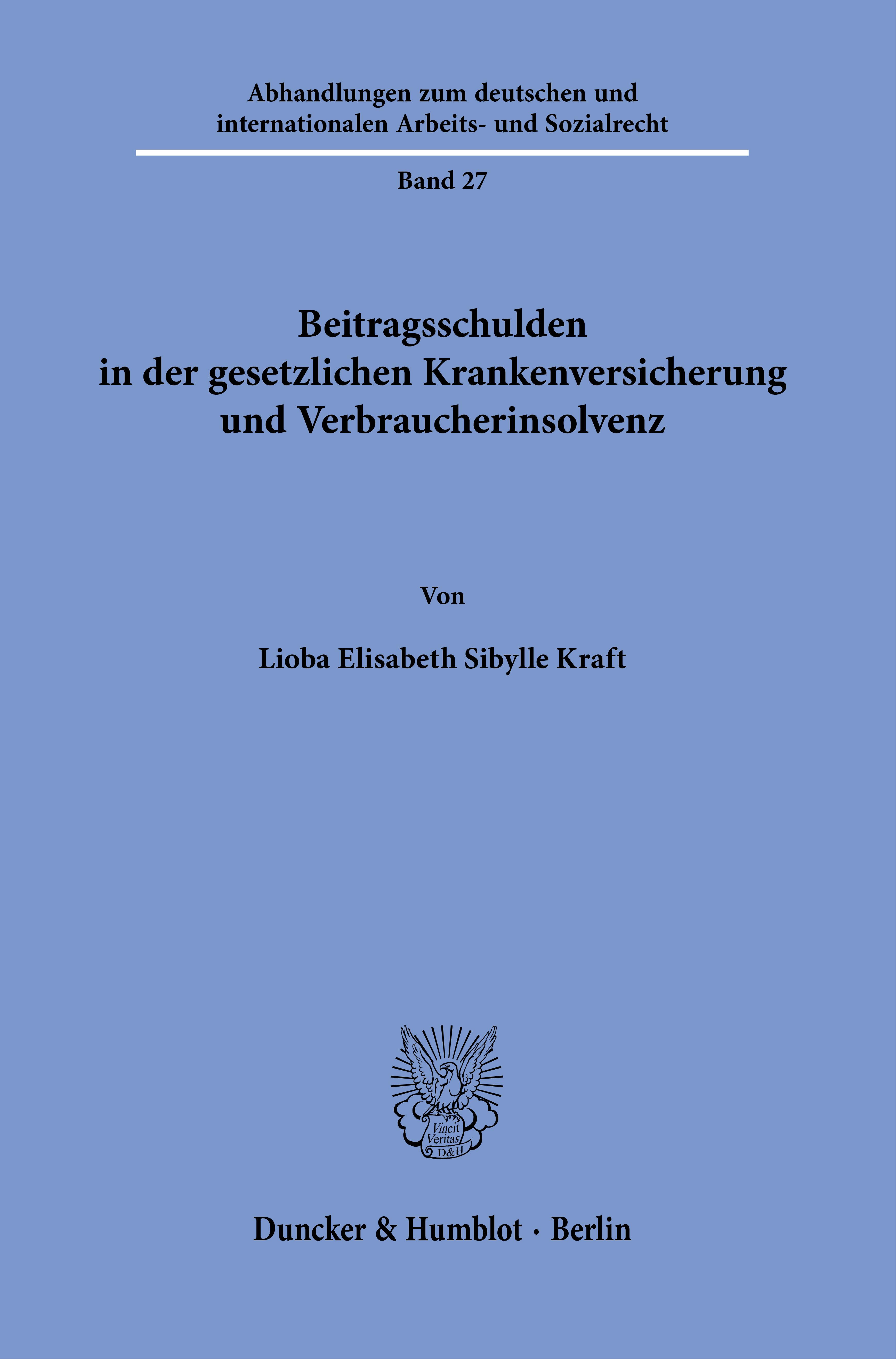 Vorderes Coverbild Beitragsschulden in der gesetzlichen Krankenversicherung und Verbraucherinsolvenz