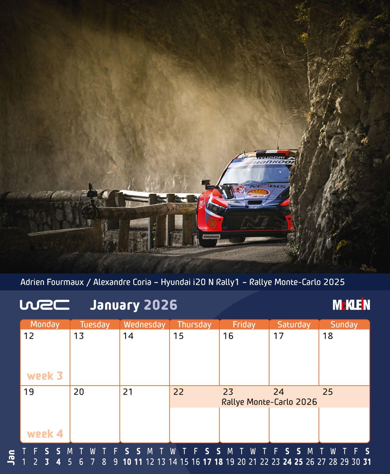 Beispielinhalt (Bild) 2026 Desktop Rally Calendar