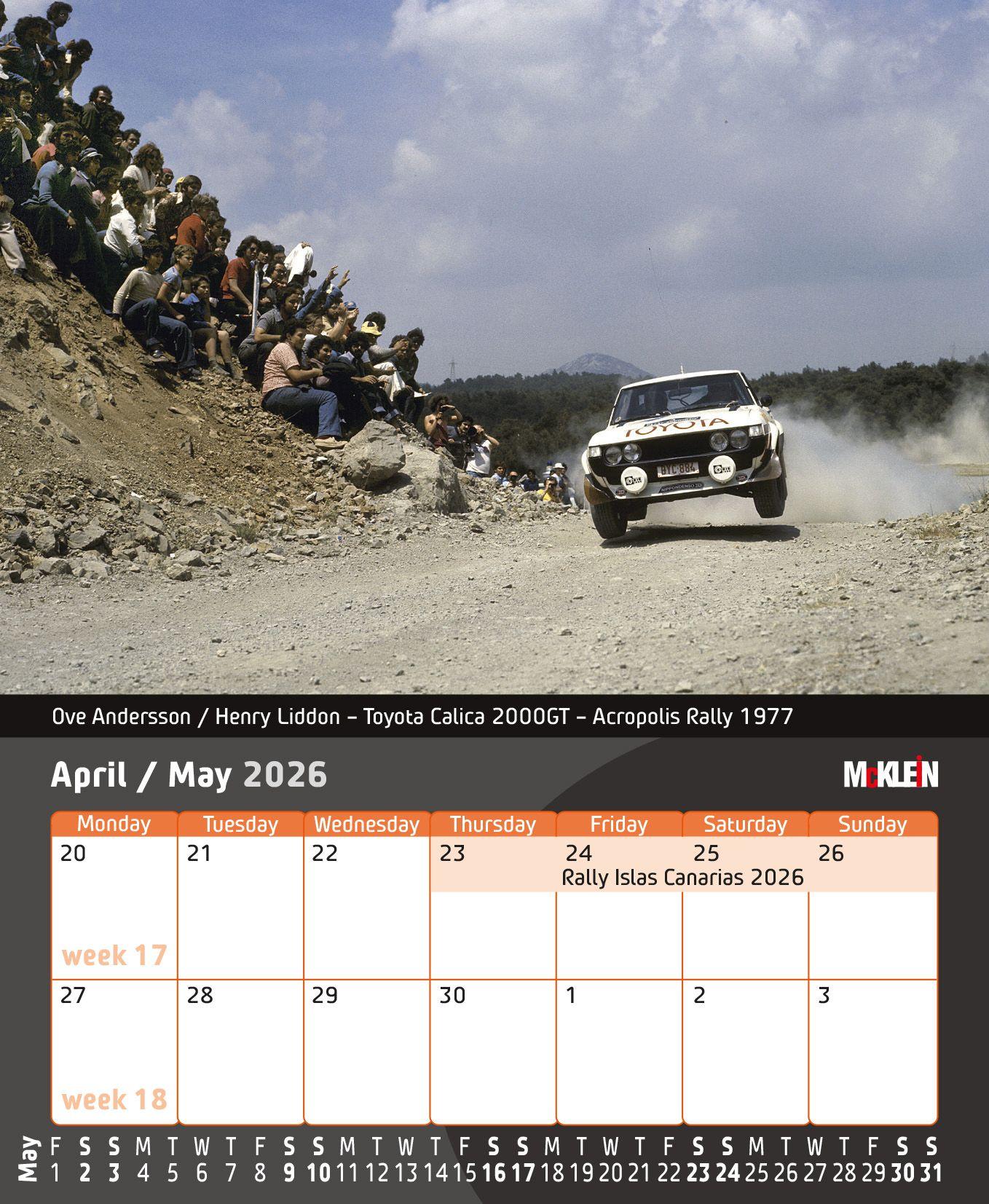 Beispielinhalt (Bild) 2026 Desktop Rally Calendar