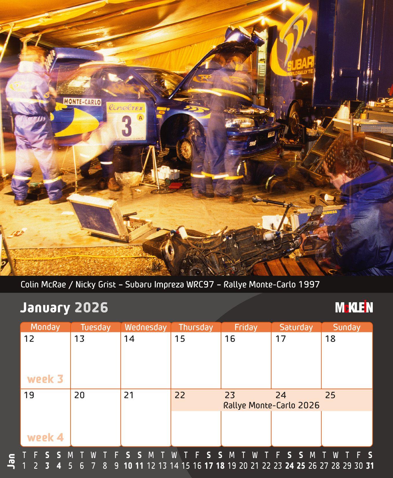 Beispielinhalt (Bild) 2026 Desktop Rally Calendar
