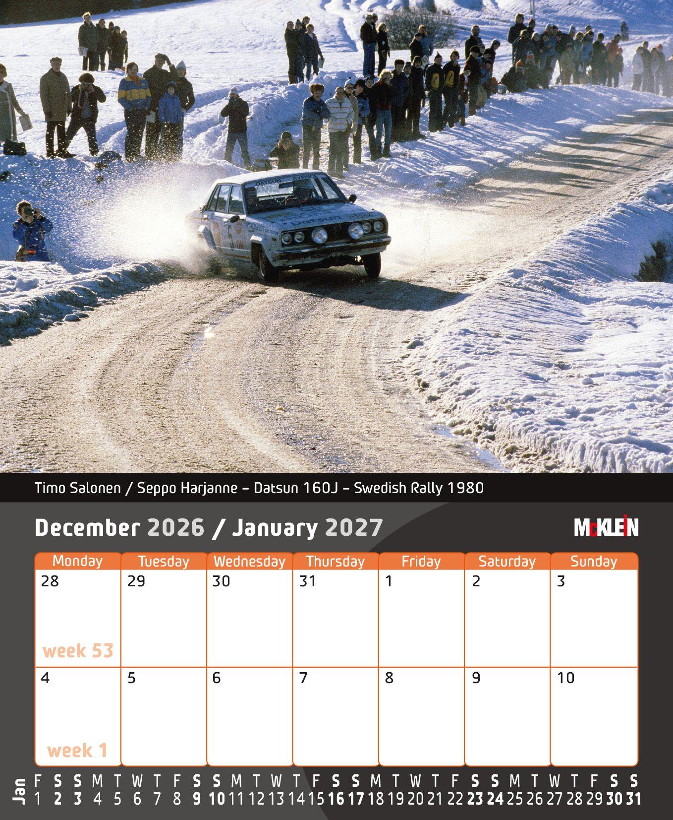Beispielinhalt (Bild) 2026 Desktop Rally Calendar