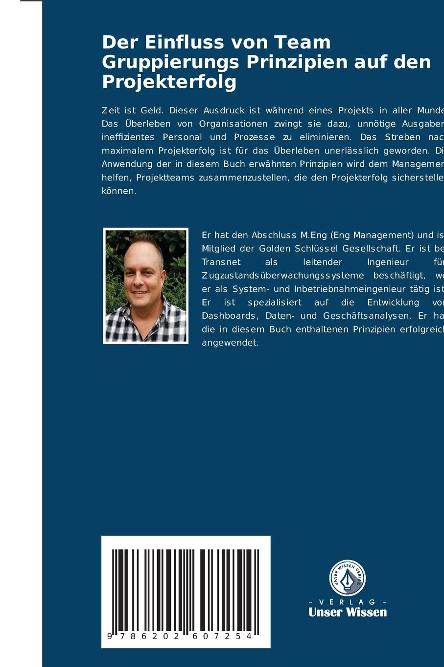 Rückseitencover Der Einfluss von Team Gruppierungs Prinzipien auf den Projekterfolg