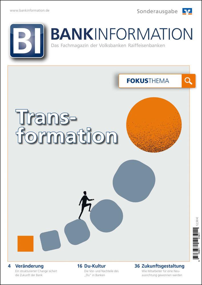 Vorderes Coverbild BankInformation, Fokus-Thema: Transformation
