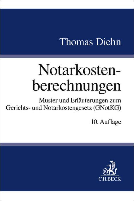 Vorderes Coverbild Notarkostenberechnungen