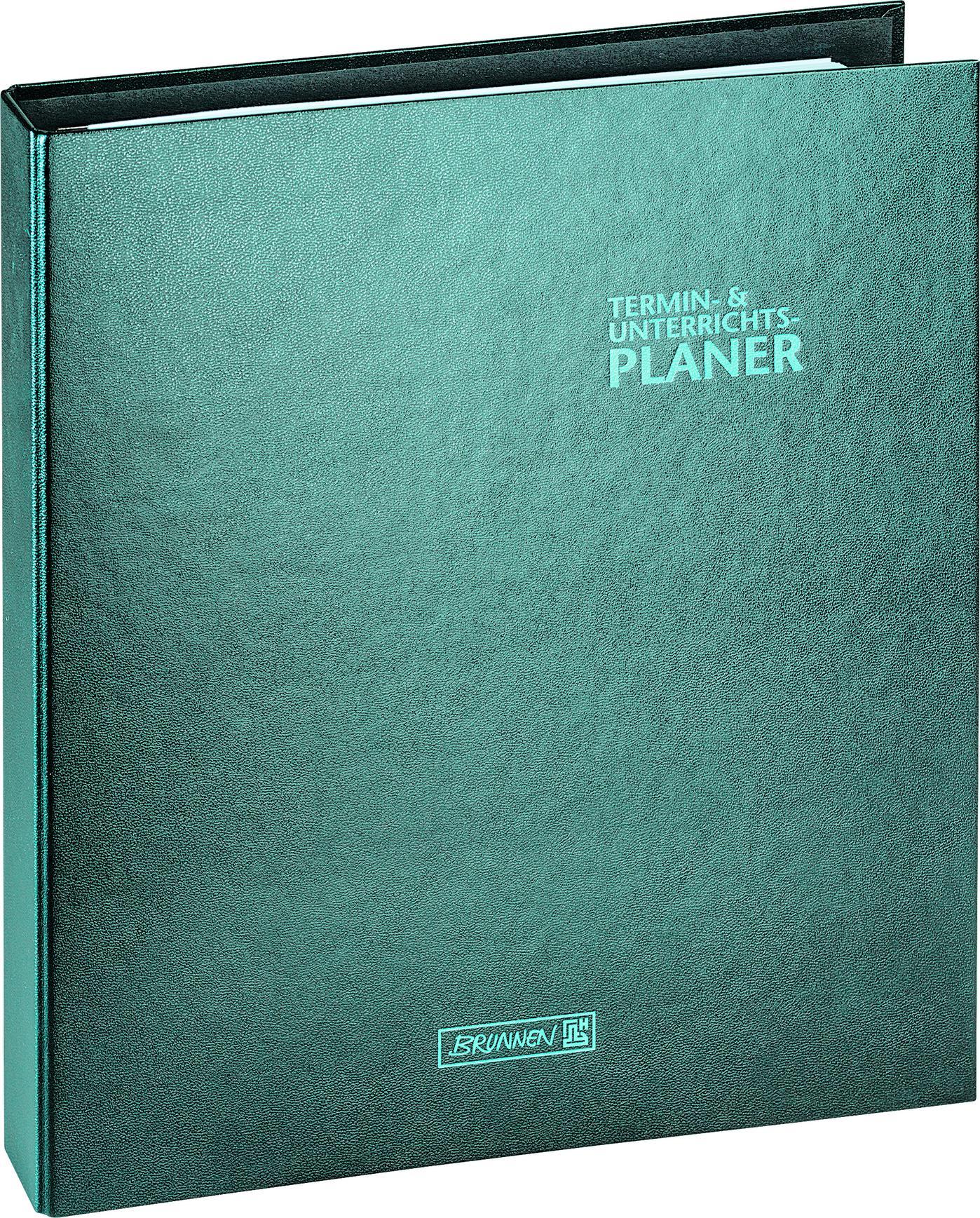 Vorderes Coverbild BRUNNEN Ringbuch-Kalender mit Einlage (2025/2026), 2 Seiten = 1 Woche, A4+, 224 Seiten, Kunststoff-Einband Baladek, schwarz