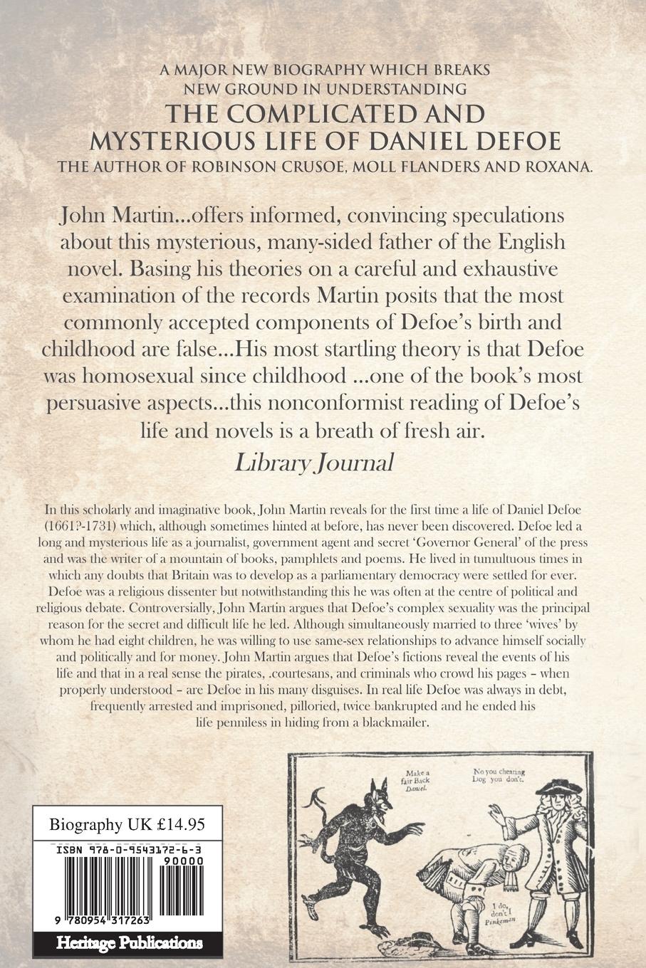 Rückseitencover Beyond Belief - The real Life of Daniel Defoe