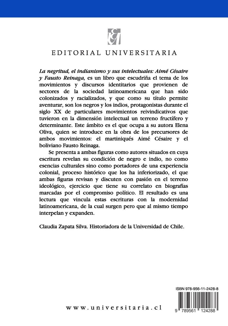 Rückseitencover La Negritud, el indianismo y sus intelectuales