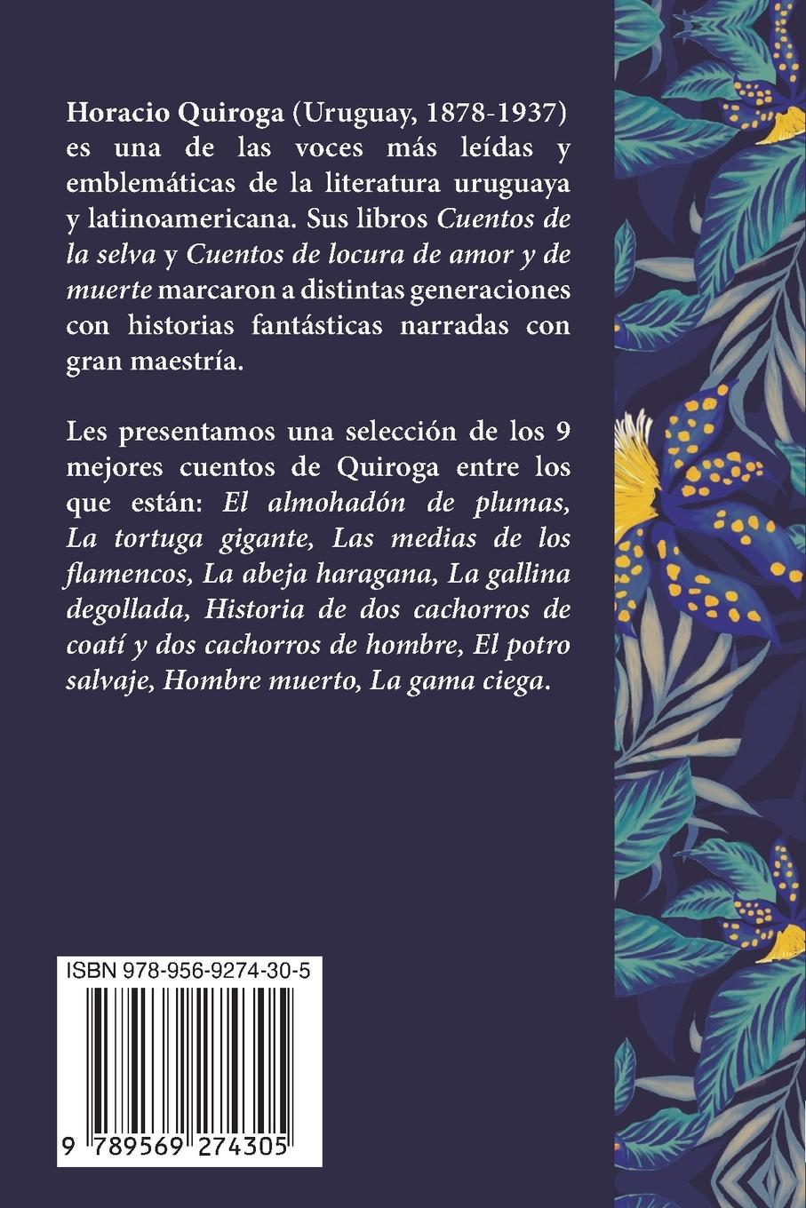 Rückseitencover Horacio Quiroga, sus mejores cuentos