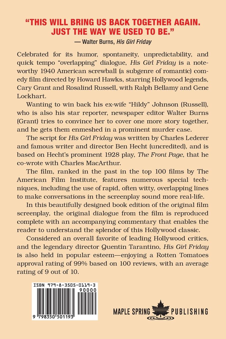 Rückseitencover His Girl Friday