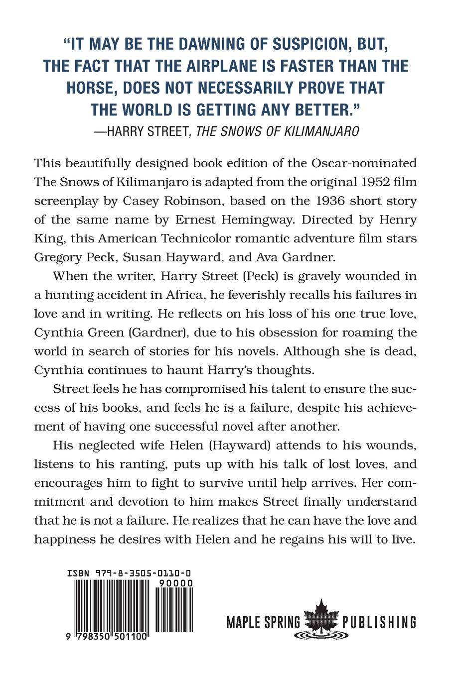 Rückseitencover The Snows of Kilimanjaro