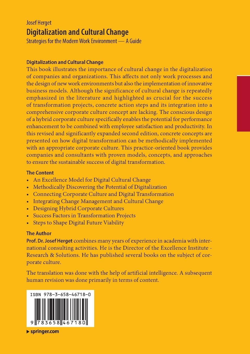 Rückseitencover Digitalization and Cultural Change