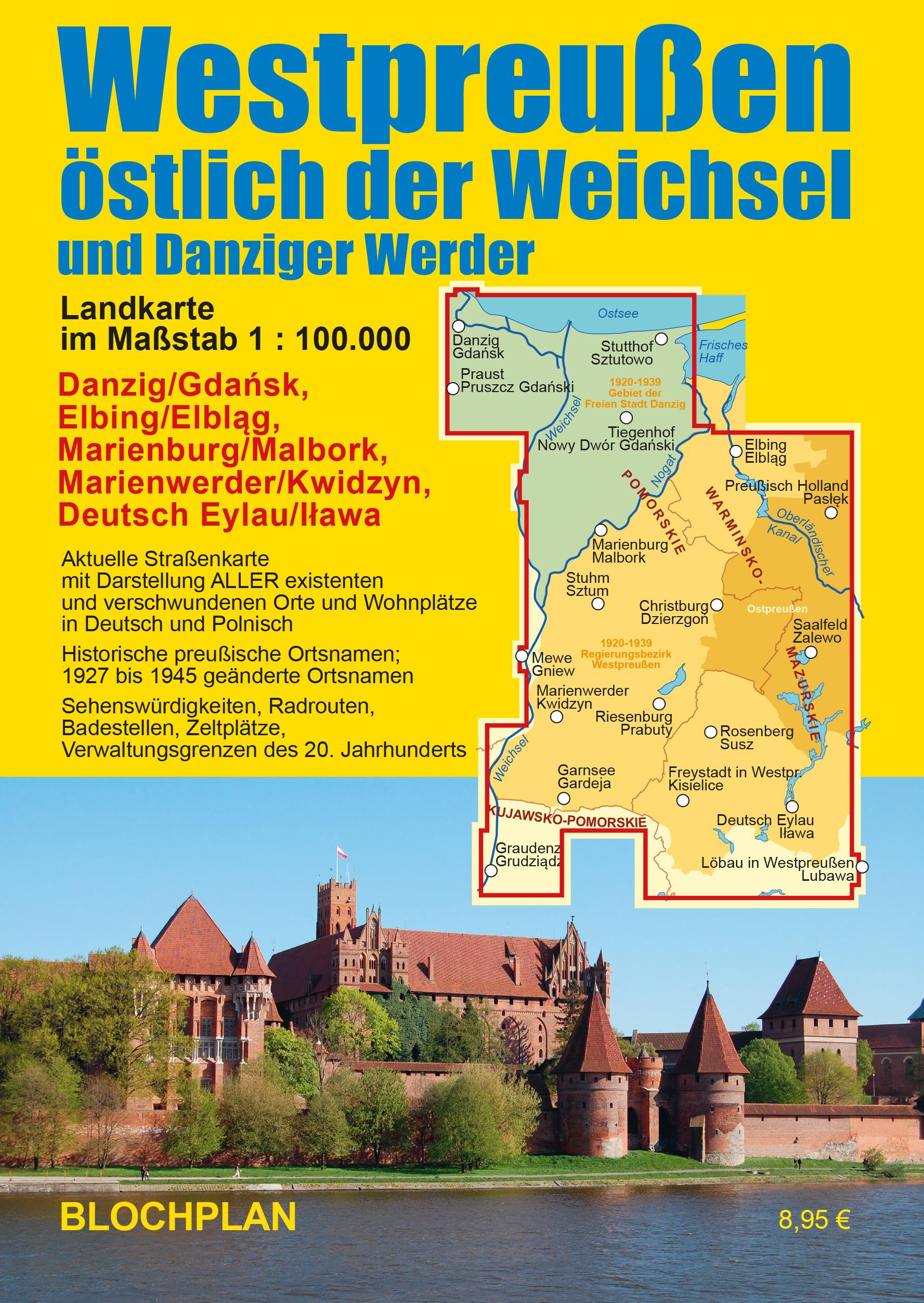 Vorderes Coverbild Landkarte Westpreußen östlich der Weichsel und Danziger Werder