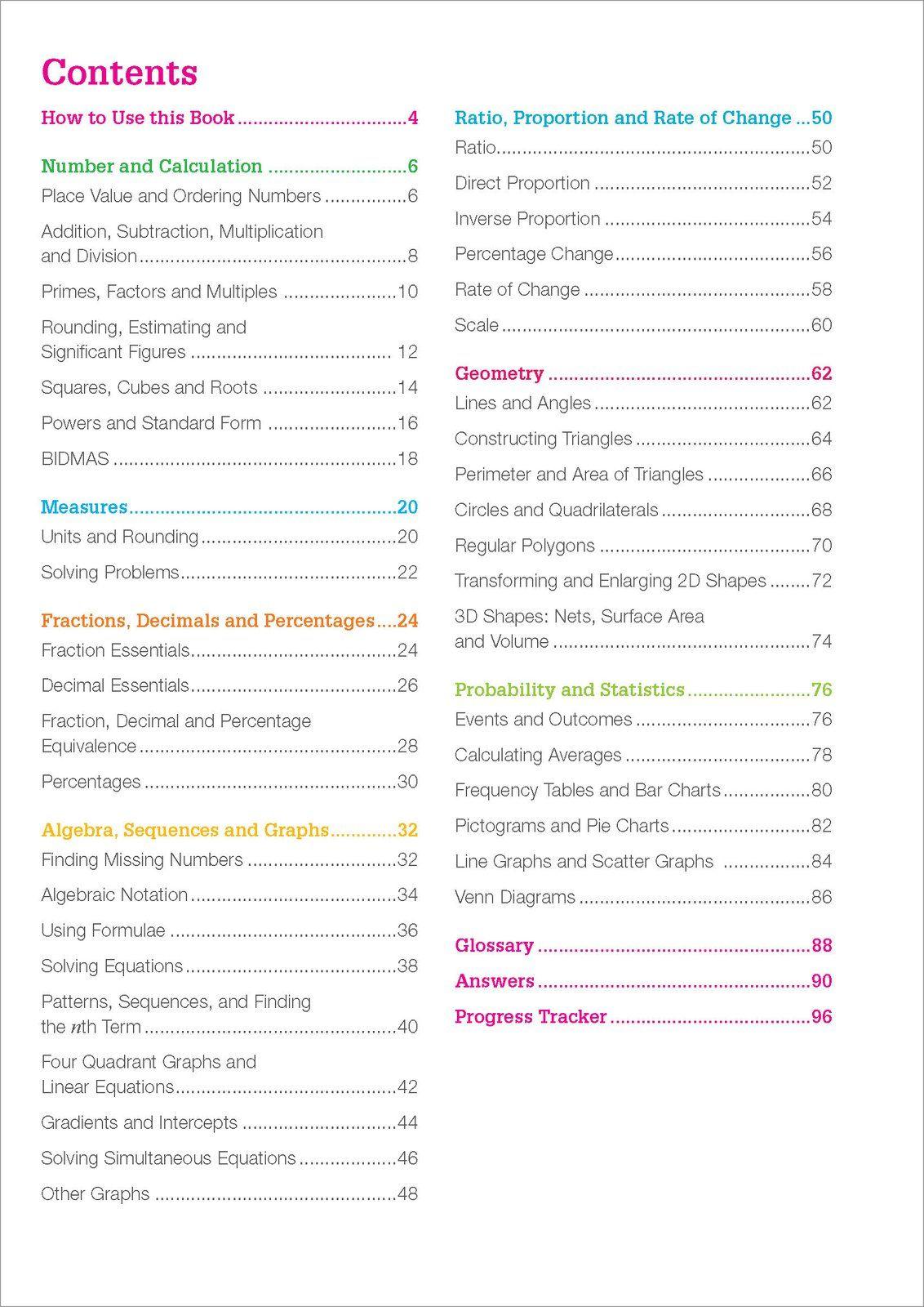 Beispielinhalt (Bild) KS3 Maths Revision Made Simple Years 7-9