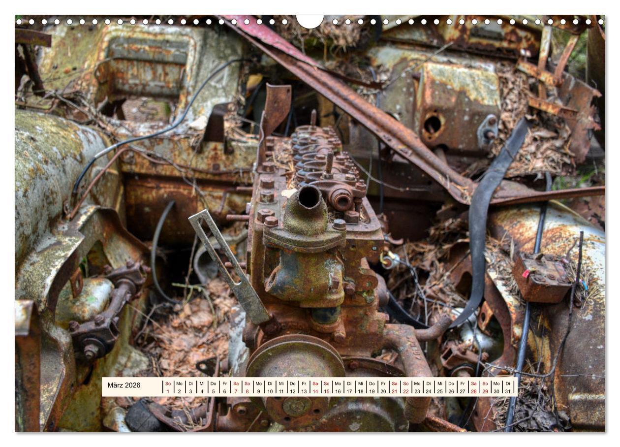 Beispielinhalt (Bild) Autowracks - Verlorener Glanz 2026 (Wandkalender 2026 DIN A3 quer), CALVENDO Monatskalender
